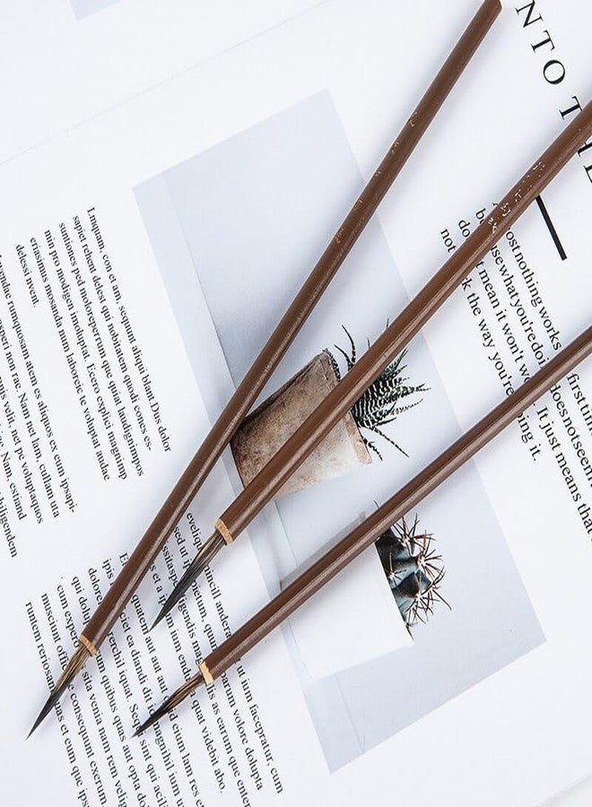 Arrolliant 3 Brush pens Set Small Hook Extra fine Paint Brush Chinese Calligraphy Brush Bamboo Shaft for Art Stationery Oil Painting - Image 3